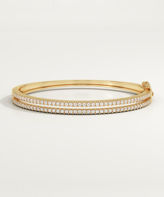 2.5 TCW Round Shaped Lab-Grown Diamond Bangle Bracelet