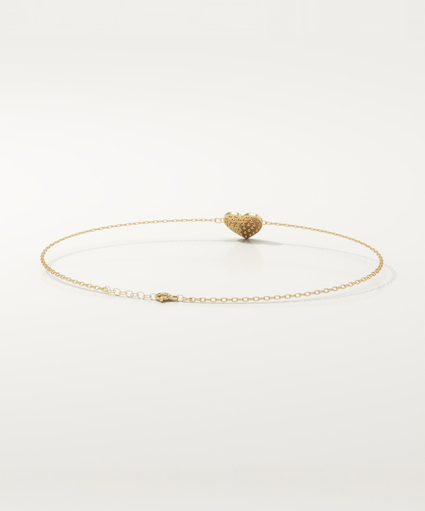 0.2 TCW Round Shaped Lab-Grown Diamond Heart Chained Bracelet
