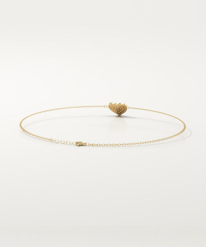 0.2 TCW Round Shaped Lab-Grown Diamond Heart Chained Bracelet