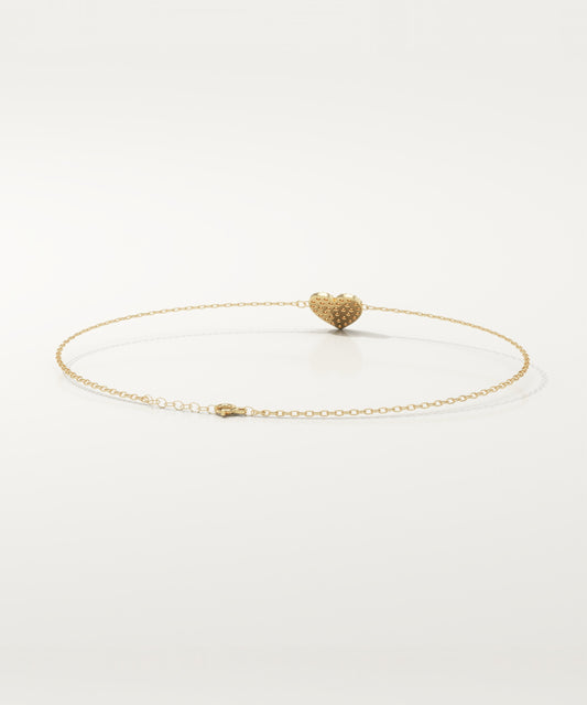 0.2 TCW Round Shaped Lab-Grown Diamond Heart Chained Bracelet