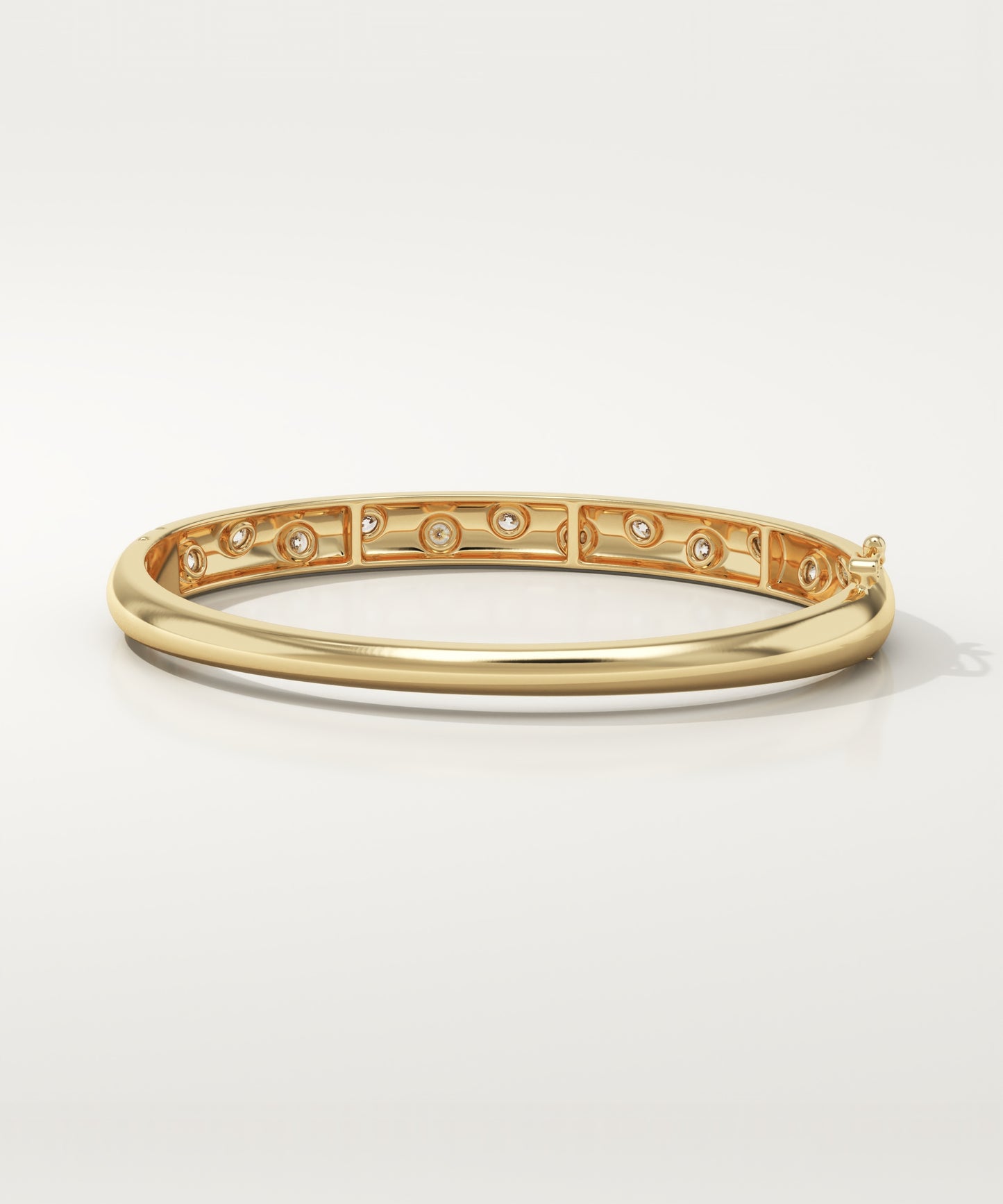 0.85 TCW Round Shaped Lab-Grown Diamond Flush Setting Bangle Bracelet