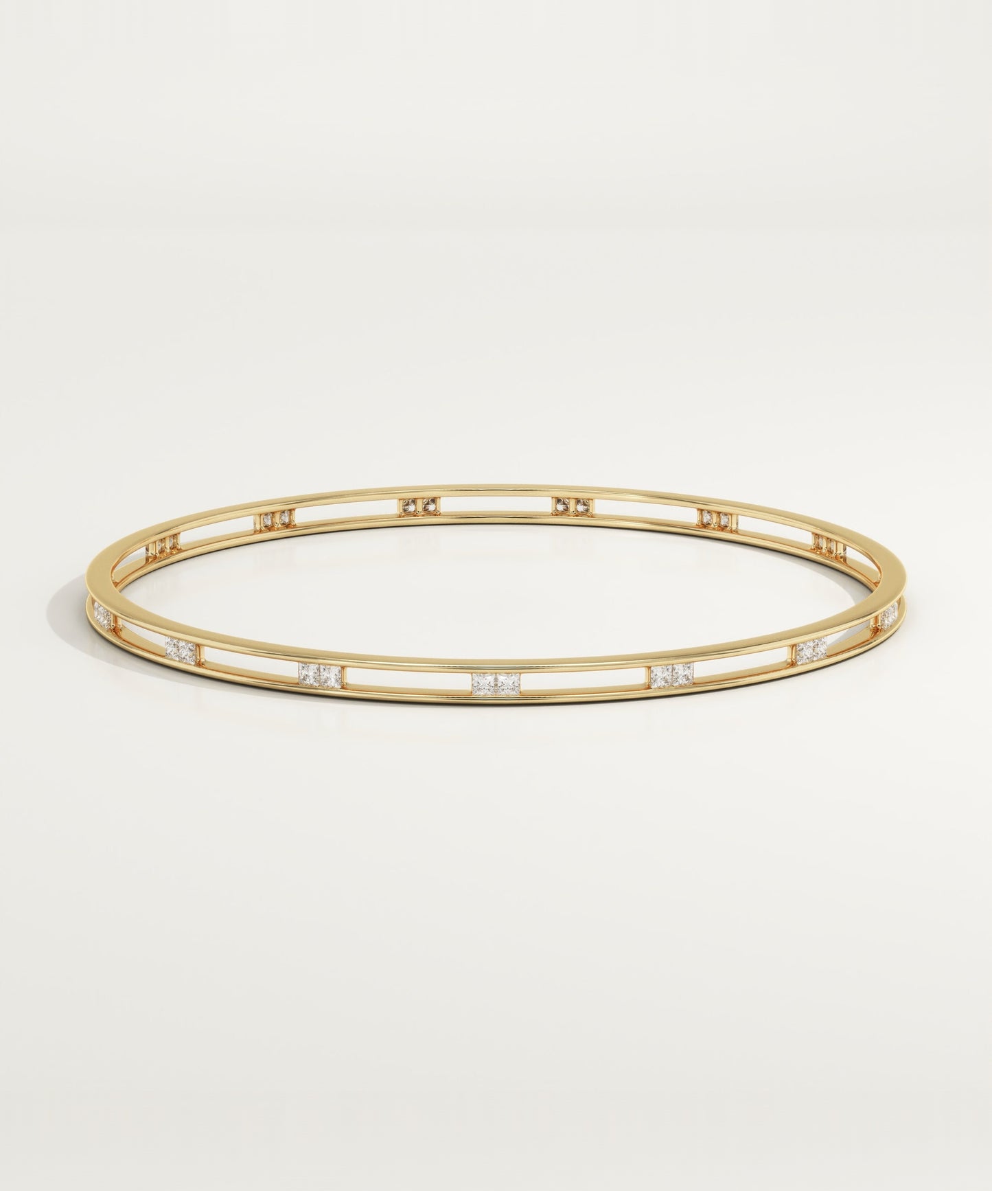 2.5 TCW Round Shaped Lab-Grown Diamond Bangle Bracelet
