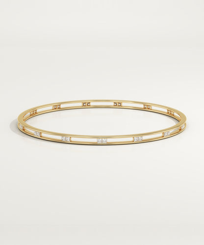 2.5 TCW Round Shaped Lab-Grown Diamond Bangle Bracelet