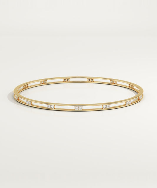 2.5 TCW Round Shaped Lab-Grown Diamond Bangle Bracelet
