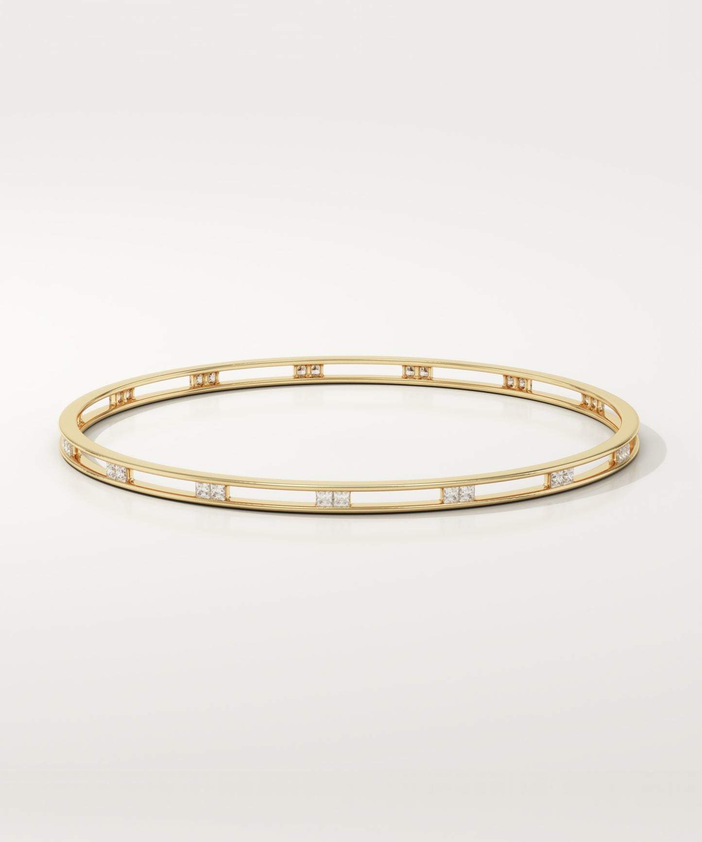 2.5 TCW Round Shaped Lab-Grown Diamond Bangle Bracelet