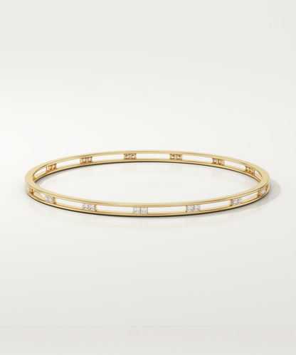 2.5 TCW Round Shaped Lab-Grown Diamond Bangle Bracelet