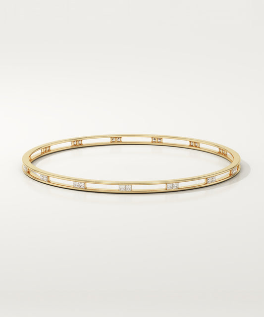 2.5 TCW Round Shaped Lab-Grown Diamond Bangle Bracelet