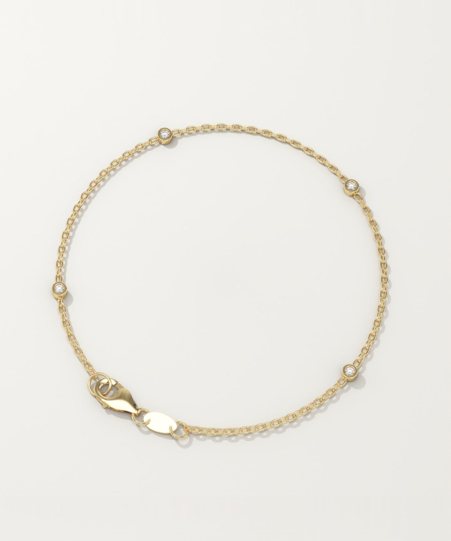 0.06 TCW Round Shaped Lab-Grown Diamond Chained Bracelet