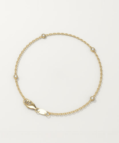 0.06 TCW Round Shaped Lab-Grown Diamond Chained Bracelet