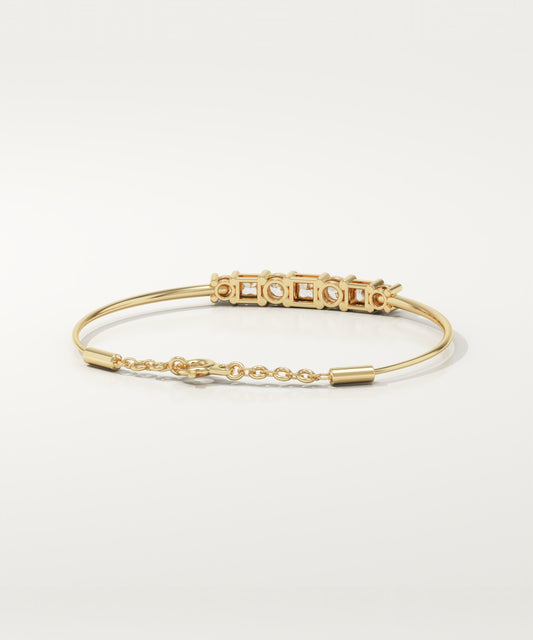 0.37 TCW Round & Princess Shaped Lab-Grown Diamond Multi Stone Bangle Bracelet