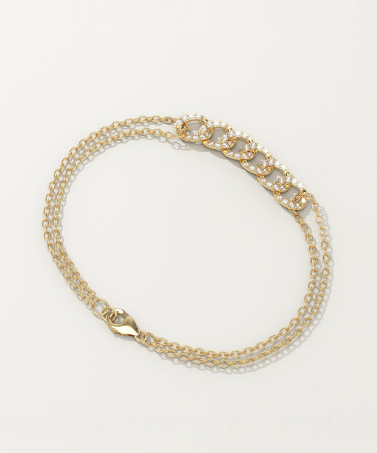 0.29 TCW Round Shaped Lab-Grown Diamond Linked Chained Bracelet