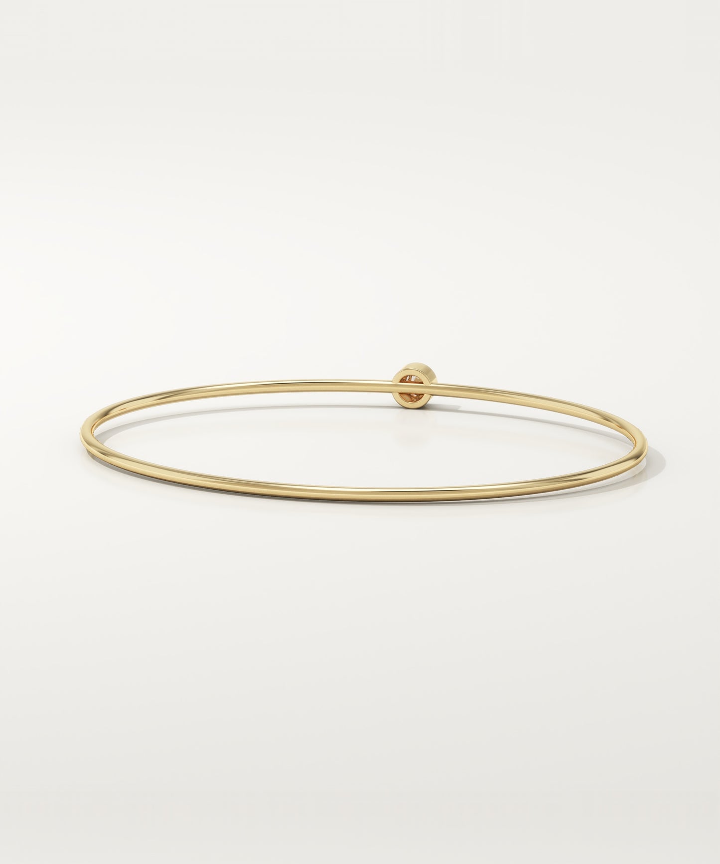 0.1 TCW Round Shaped Lab-Grown Diamond Bezel Bangle Bracelet