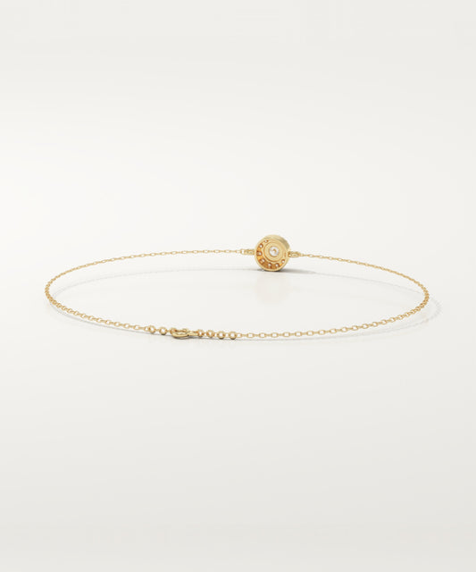 0.24 TCW Round Shaped Lab-Grown Diamond Halo Chained Bracelet