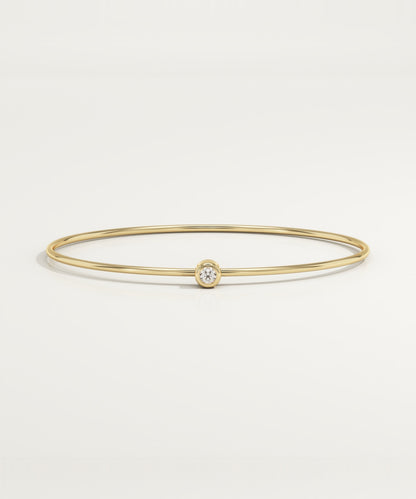 0.1 TCW Round Shaped Lab-Grown Diamond Bezel Bangle Bracelet
