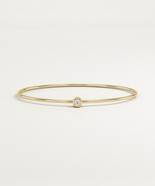 0.1 TCW Round Shaped Lab-Grown Diamond Bezel Bangle Bracelet