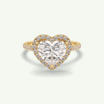 2.55 CT Heart Cut Halo & Pave Lab Grown Diamond Engagement Ring 1