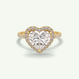 2.55 CT Heart Cut Halo & Pave Lab Grown Diamond Engagement Ring 1