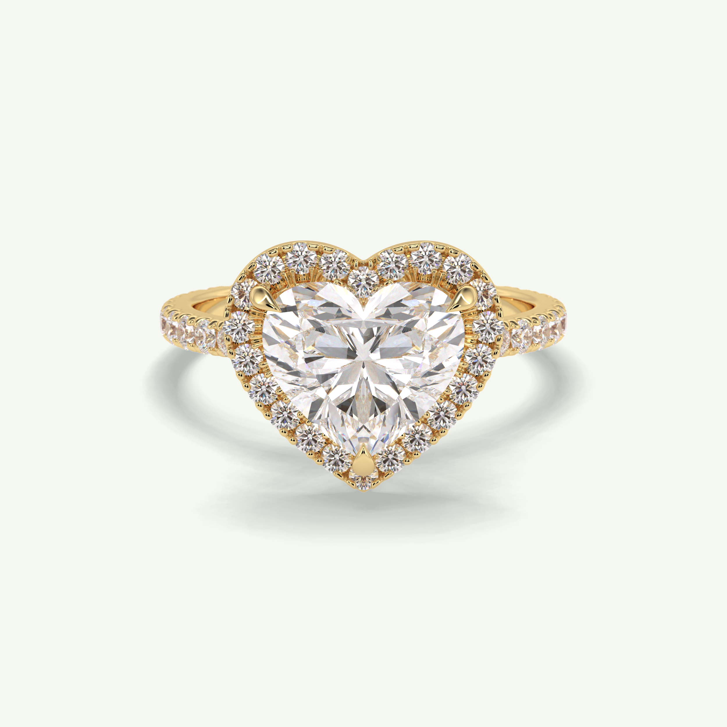 2.55 CT Heart Cut Halo & Pave Lab Grown Diamond Engagement Ring 1