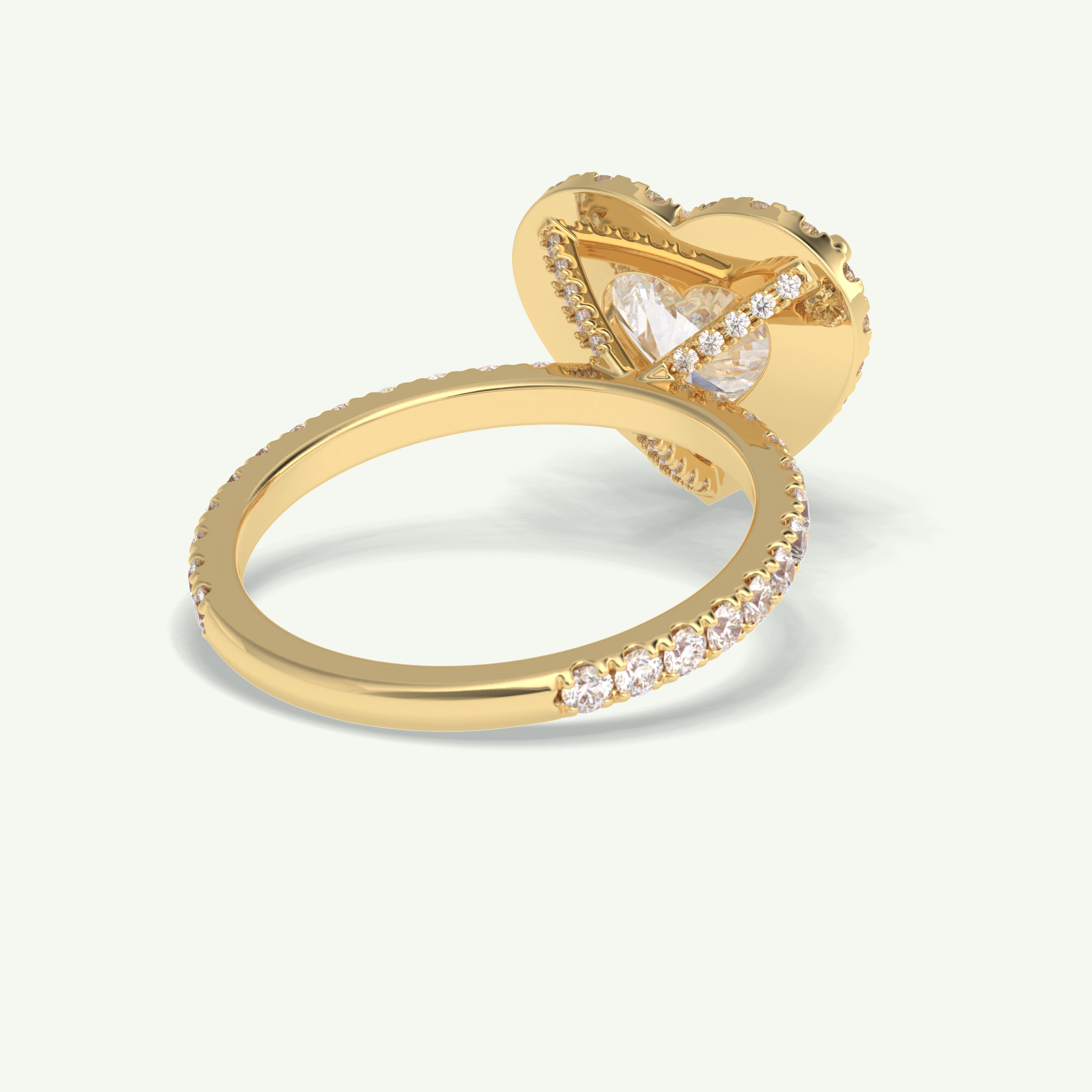 2.55 CT Heart Cut Halo & Pave Lab Grown Diamond Engagement Ring 2