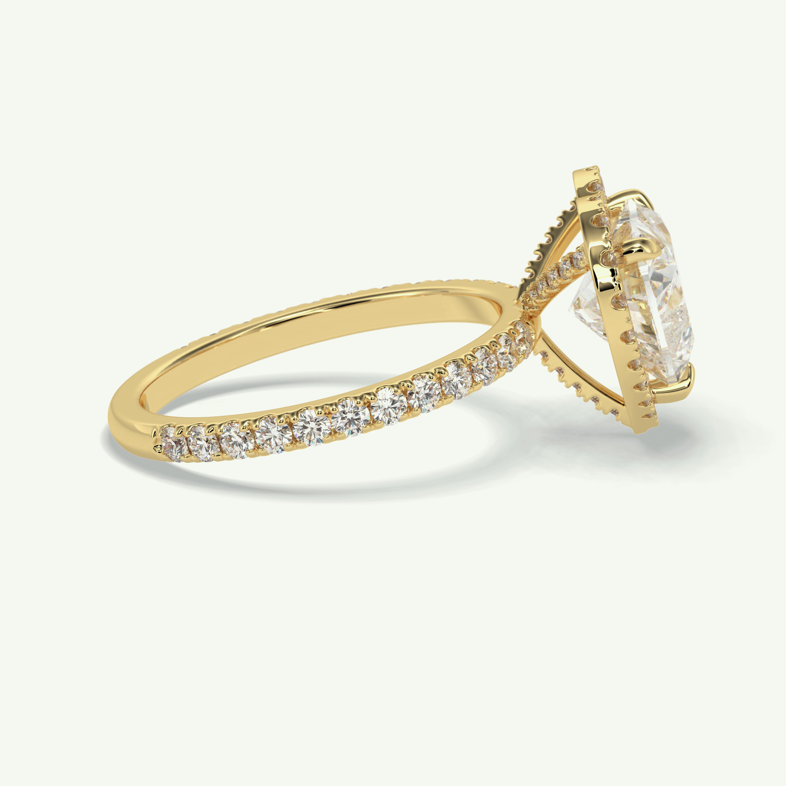 2.55 CT Heart Cut Halo & Pave Lab Grown Diamond Engagement Ring 3
