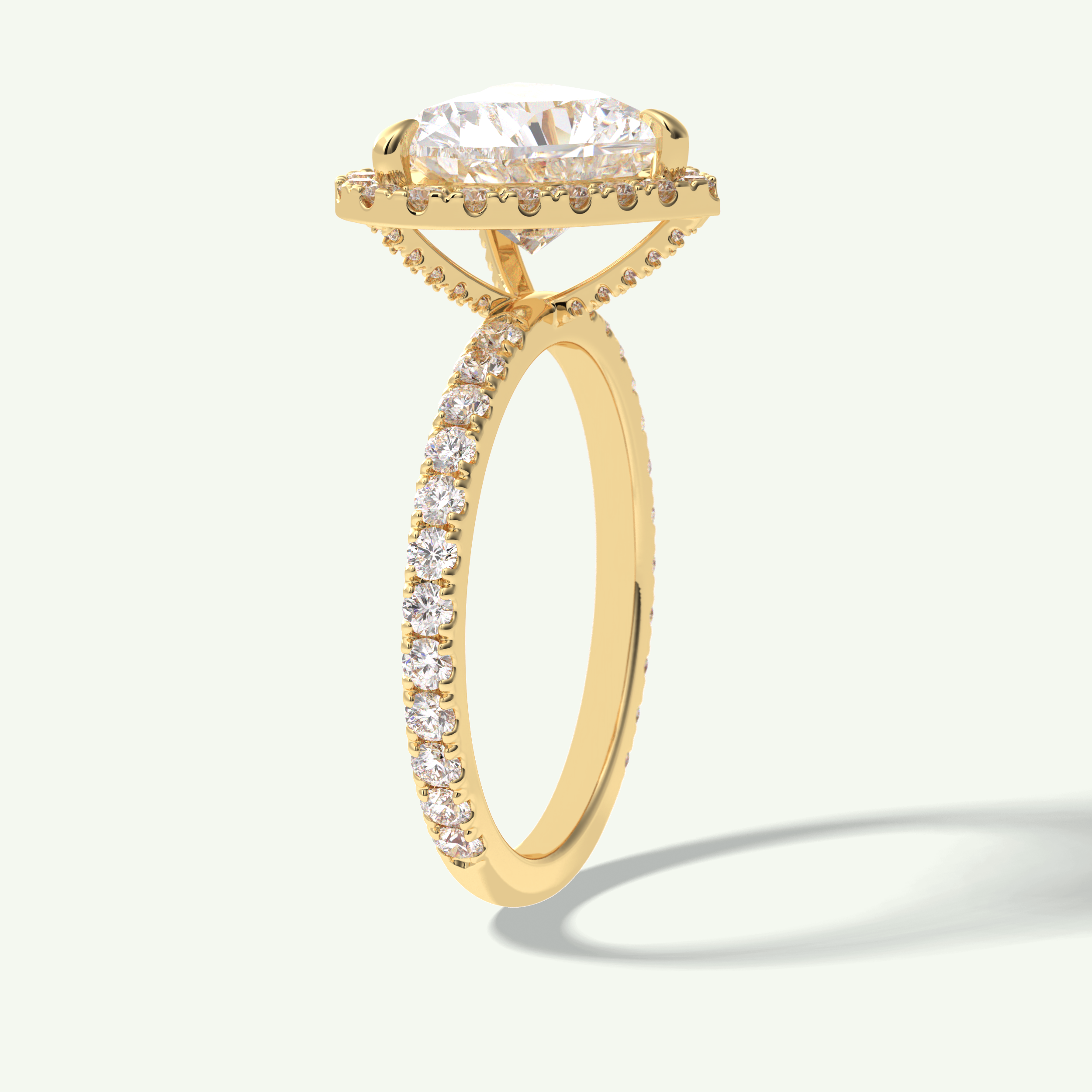2.55 CT Heart Cut Halo & Pave Lab Grown Diamond Engagement Ring 5