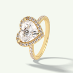 2.55 CT Heart Cut Halo & Pave Lab Grown Diamond Engagement Ring 6