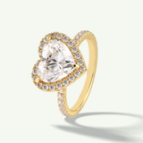 2.55 CT Heart Cut Halo & Pave Lab Grown Diamond Engagement Ring 6