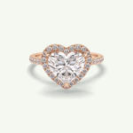 2.55 CT Heart Cut Halo & Pave Lab Grown Diamond Engagement Ring 8