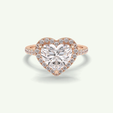 2.55 CT Heart Cut Halo & Pave Lab Grown Diamond Engagement Ring 8