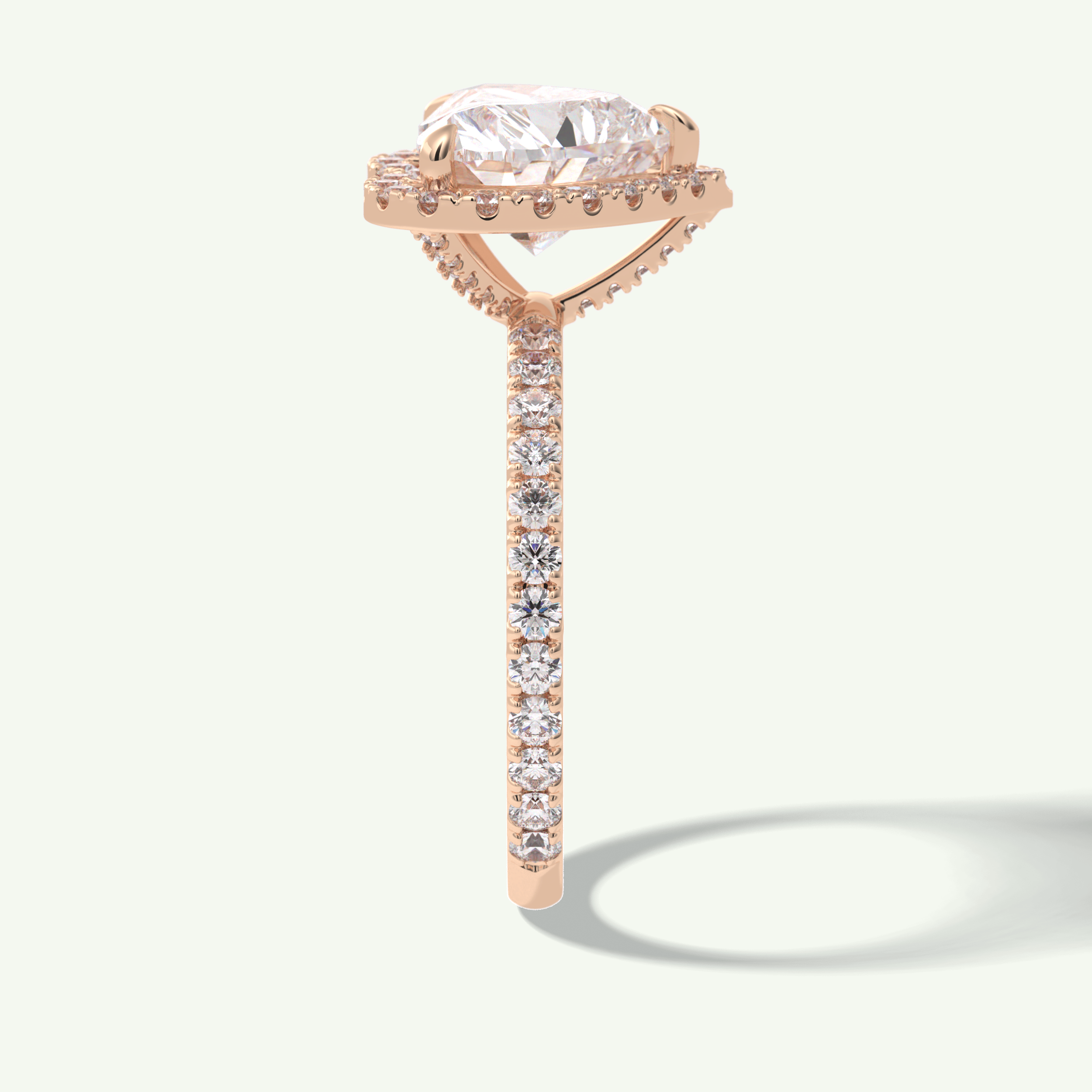 2.55 CT Heart Cut Halo & Pave Lab Grown Diamond Engagement Ring 11