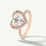 2.55 CT Heart Cut Halo & Pave Lab Grown Diamond Engagement Ring 13