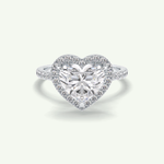 2.55 CT Heart Cut Halo & Pave Lab Grown Diamond Engagement Ring 15