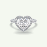 2.55 CT Heart Cut Halo & Pave Lab Grown Diamond Engagement Ring 15
