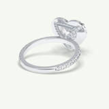2.55 CT Heart Cut Halo & Pave Lab Grown Diamond Engagement Ring 16