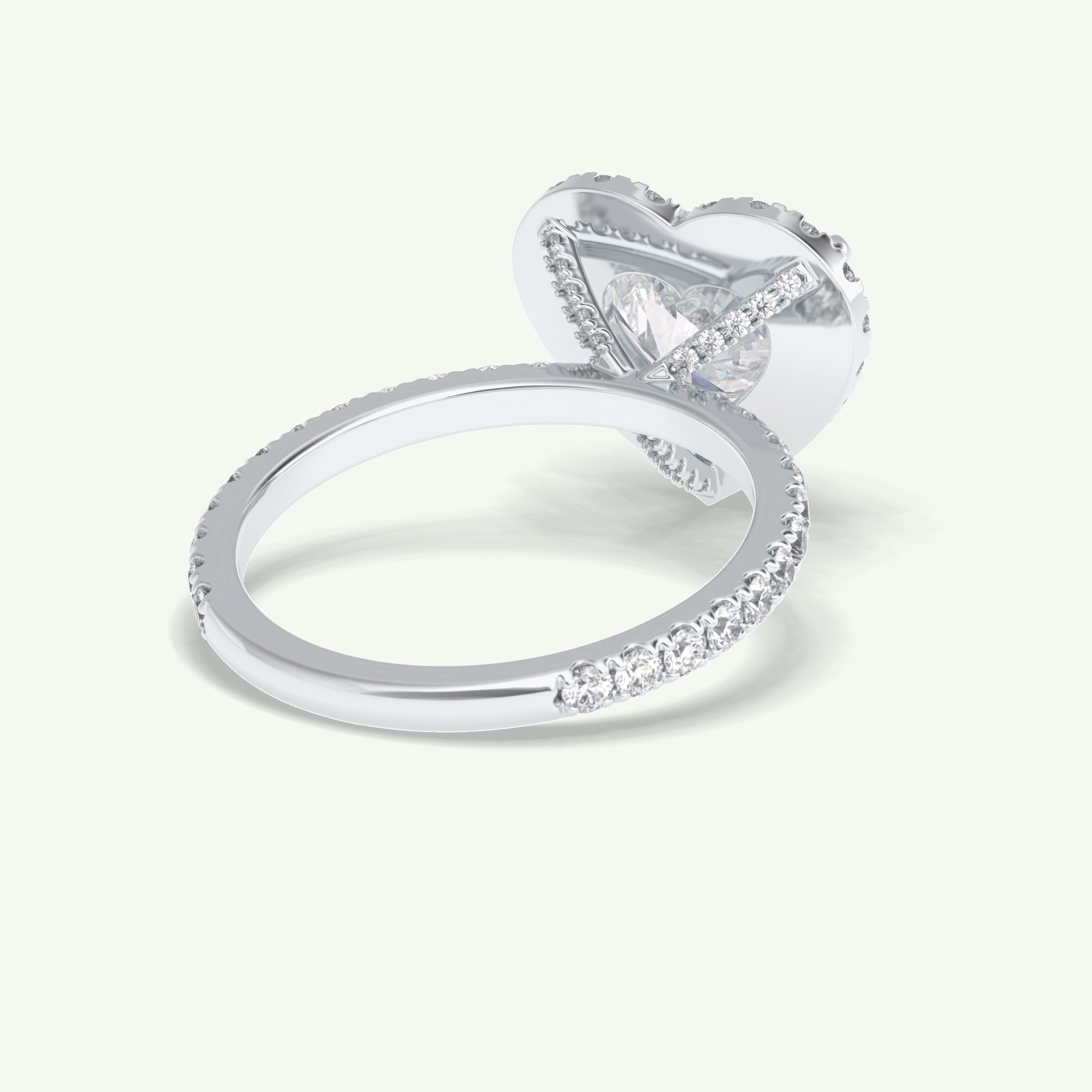 2.55 CT Heart Cut Halo & Pave Lab Grown Diamond Engagement Ring 16