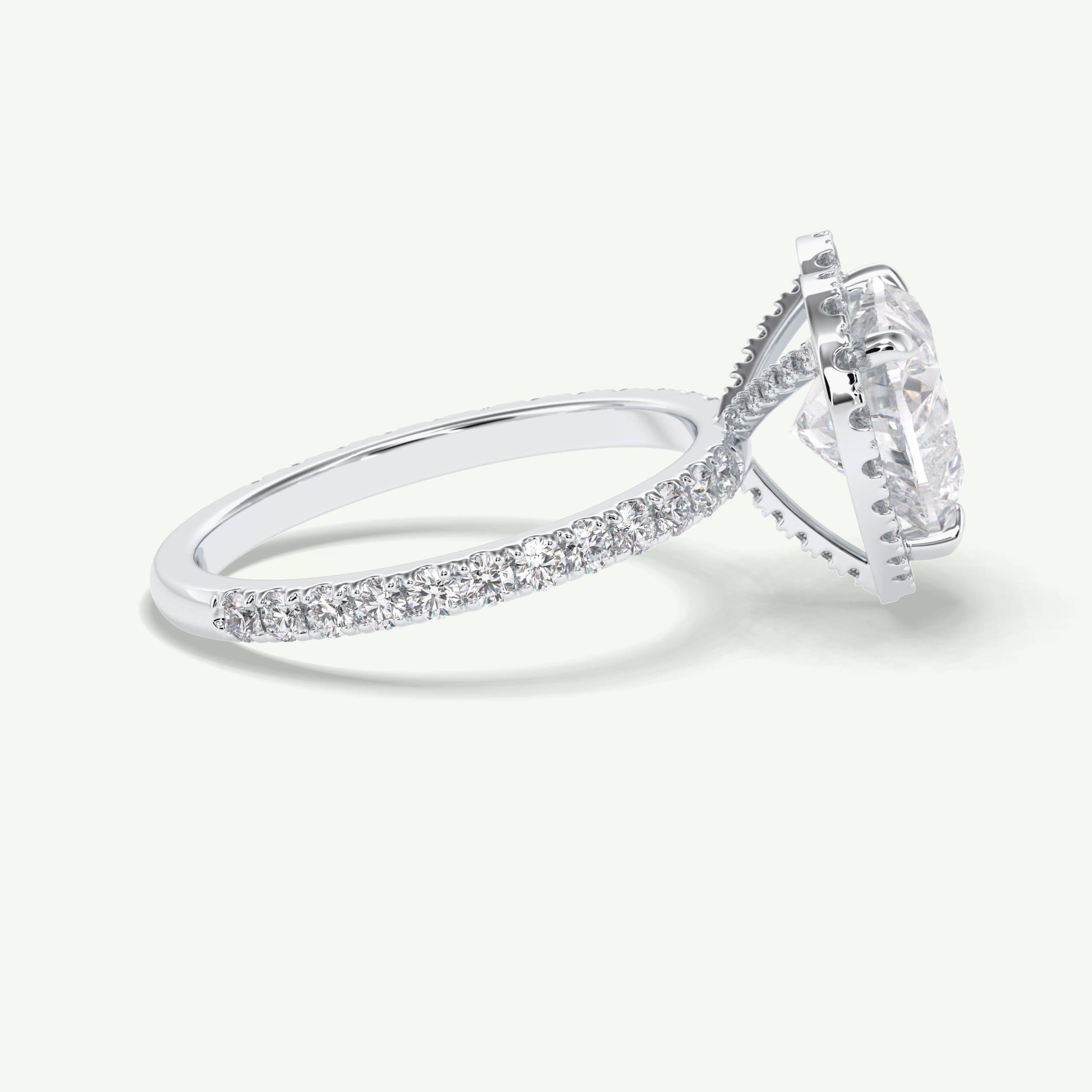 2.55 CT Heart Cut Halo & Pave Lab Grown Diamond Engagement Ring 17