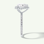 2.55 CT Heart Cut Halo & Pave Lab Grown Diamond Engagement Ring 18
