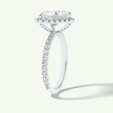 2.55 CT Heart Cut Halo & Pave Lab Grown Diamond Engagement Ring 19