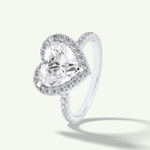 2.55 CT Heart Cut Halo & Pave Lab Grown Diamond Engagement Ring 20