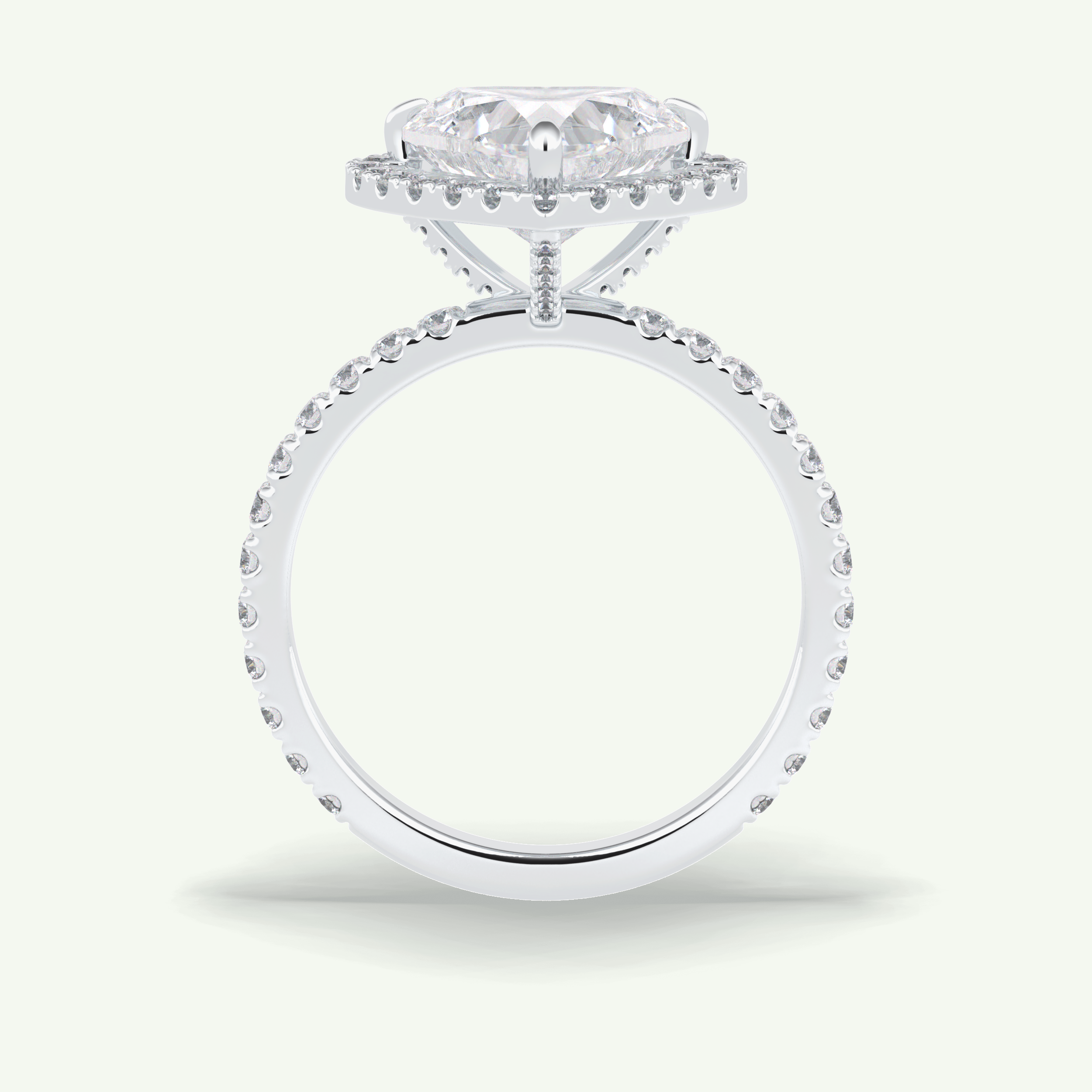 2.55 CT Heart Cut Halo & Pave Lab Grown Diamond Engagement Ring 21