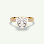 3 CT Heart Cut Hidden Halo & Pave Lab Grown Diamond Engagement Ring 1