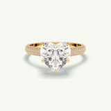 3 CT Heart Cut Hidden Halo & Pave Lab Grown Diamond Engagement Ring 1