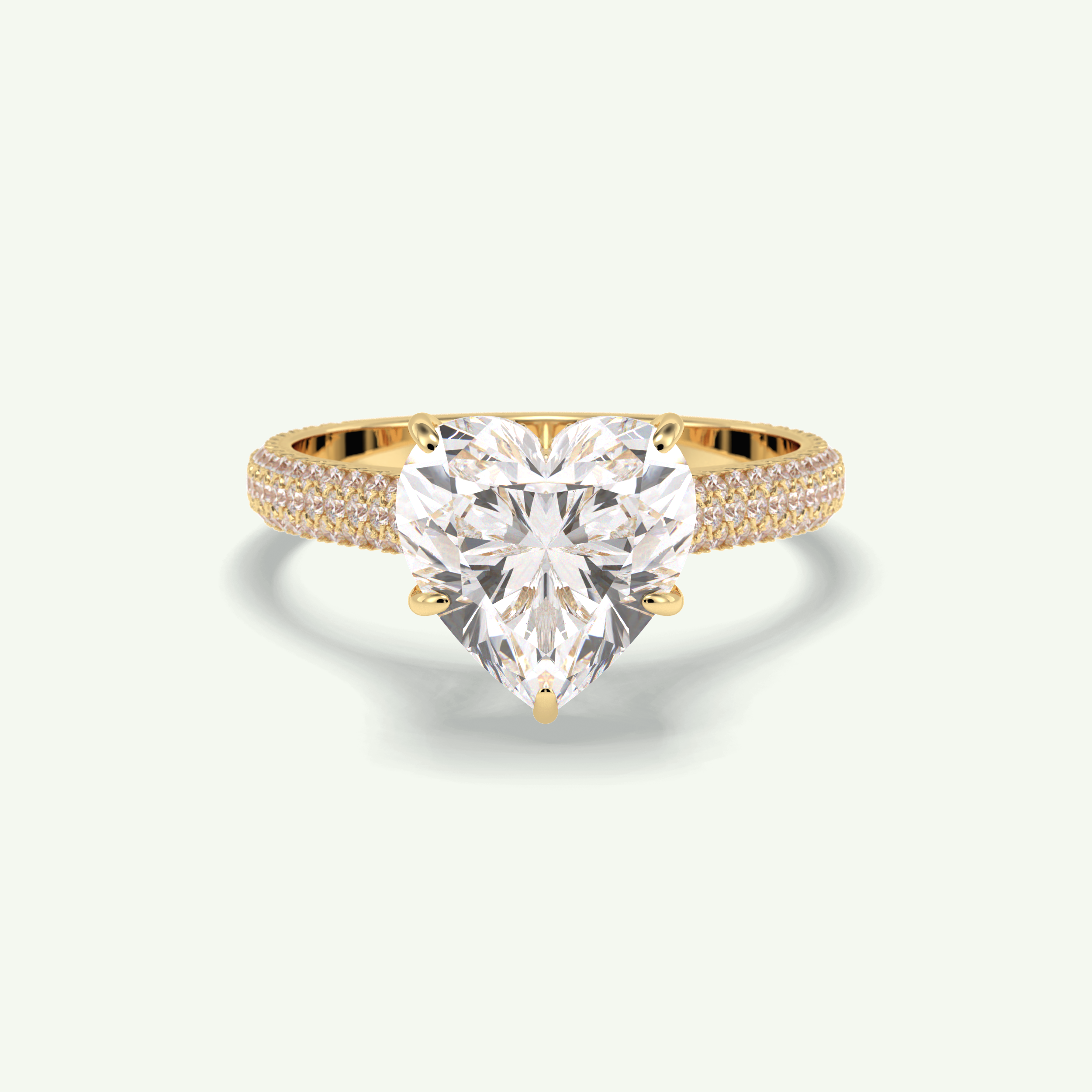 3 CT Heart Cut Hidden Halo & Pave Lab Grown Diamond Engagement Ring 1