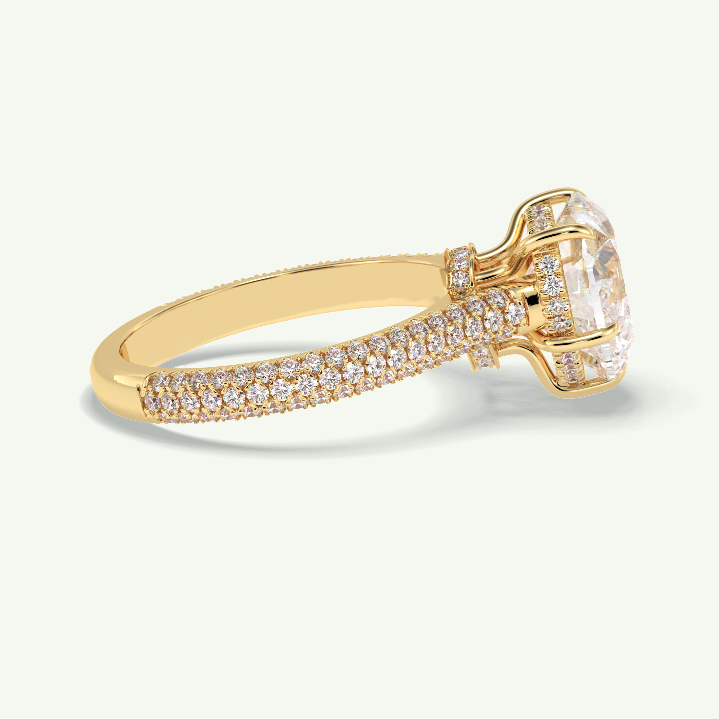 3 CT Heart Cut Hidden Halo & Pave Lab Grown Diamond Engagement Ring 3