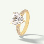 3 CT Heart Cut Hidden Halo & Pave Lab Grown Diamond Engagement Ring 6