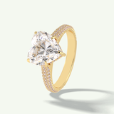 3 CT Heart Cut Hidden Halo & Pave Lab Grown Diamond Engagement Ring 6