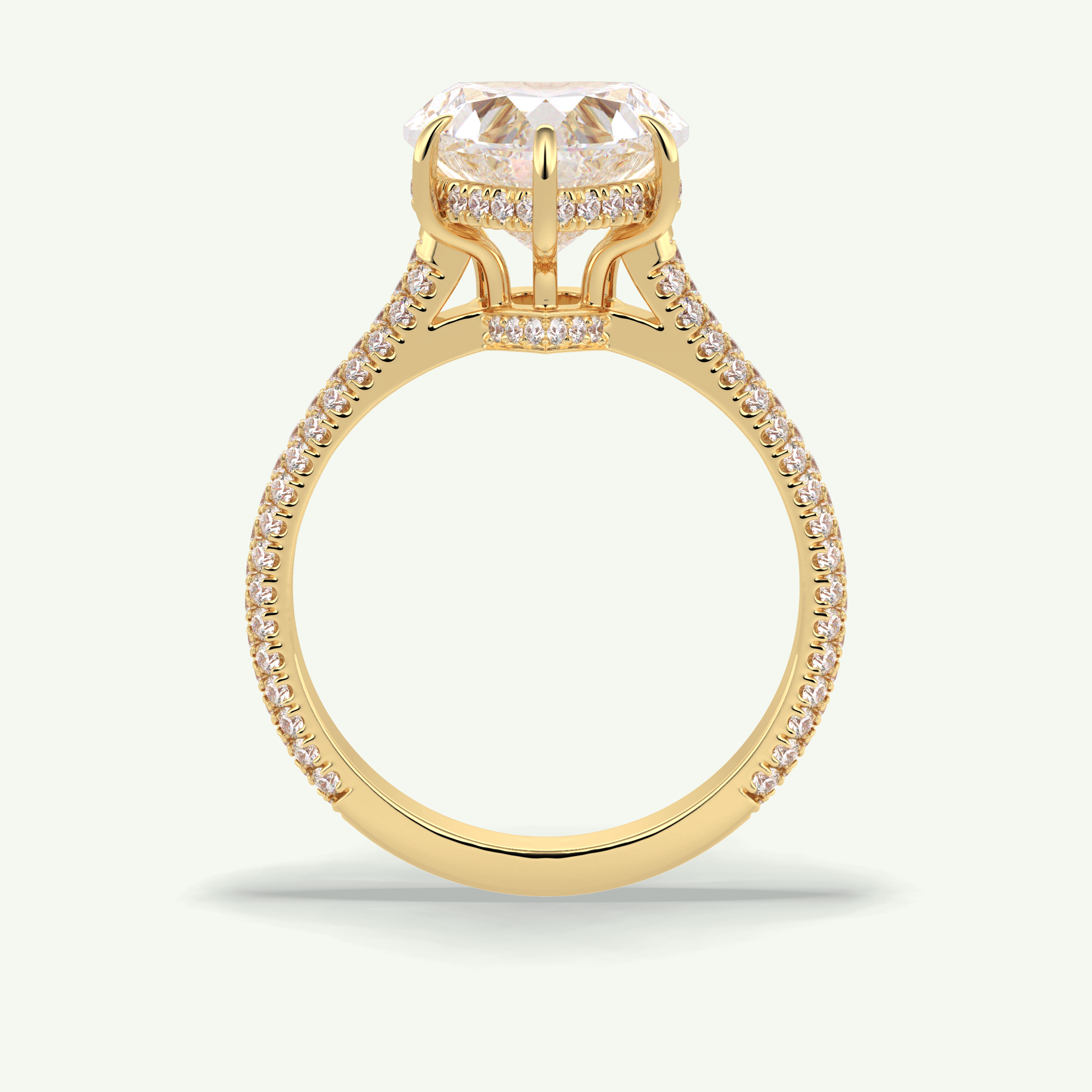 3 CT Heart Cut Hidden Halo & Pave Lab Grown Diamond Engagement Ring 7
