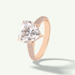 3 CT Heart Cut Hidden Halo & Pave Lab Grown Diamond Engagement Ring 13