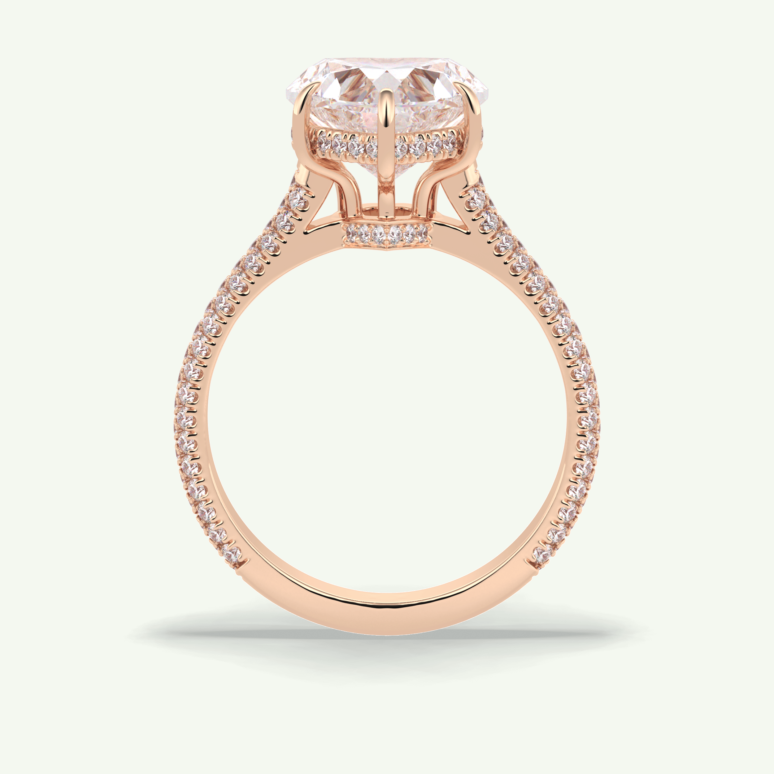 3 CT Heart Cut Hidden Halo & Pave Lab Grown Diamond Engagement Ring 14