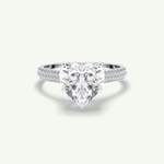3 CT Heart Cut Hidden Halo & Pave Lab Grown Diamond Engagement Ring 15